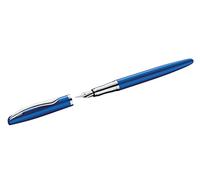 Pelikan Penna stilografica Jazz Noble, zaffiri (blu), per destrimani e mancini, elegante penna stilografica in metallo, pennino M, in scatola pieghevole, 821728