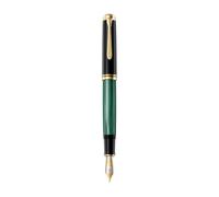 Pelikan Penna stilografica Souverän 1000, nero-verde, penna M (media), fiaschetta di alta qualità in confezione regalo, 987594 senza cartucce