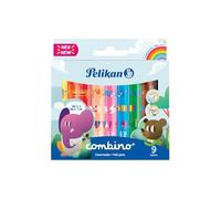 Pelikan, Pennarelli, Combino, 9 Colori, Punta in Feltro, Lavabili, per Bambini, Cappuccio Antisoffoco, Prodotto in Germania
