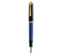 Pelikan Premium M400 Penna Stilografica F Pennacchio Noir / Blu 14k Oro Rodio