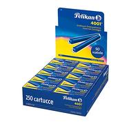 Pelikan - Set Cartucce per Stilografiche Inchiostro 4001 GTP5, Confezione Risparmio 250 Unità, 50 Scatole da 5 Cartucce Grandi, Blu Royal