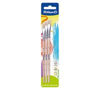 Pelikan 700375 - Set di 3 pennelli con setole tipo 613F, misura 8, 10 e 12
