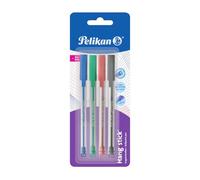 Pelikan Sfera Stick Super Soft 4 Pezzi Inchiostro Scorrevole, blu, verde, rosso, nero
