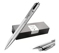 Pelikan Snap Penna a sfera con incisione - Penna a sfera personalizzata + custodia - regalo per scuola, ufficio e studio (argento)