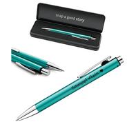 Pelikan Snap Penna a sfera con incisione - Penna a sfera personalizzata - regalo per scuola, ufficio e studio (turchese)