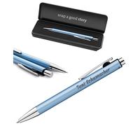 Pelikan Snap Penna a sfera con incisione - Penna a sfera personalizzata - Regalo per scuola, ufficio e studio (blu)