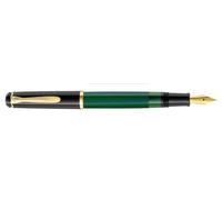 Pelikan Stilografica M251 per Scuola e Uffici in astuccio regalo con Stampa Storica e Flacone d'inchiostro 4001, Design Classico, Elementi Decorativi Placcati in Oro 24 Carati, Pennino M, Verde Nera