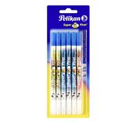 Pelikan, Cancellino Inchiostro Super Pirat 850 a Doppia Punta, Correttore a Penna Punta F + B per Cancellare e Riscrivere, 6 Pezzi, Kit Scuola