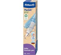 Pelikan Twist Eco Blue, Penna Stilografica Ergonomica, Per Destrimani E Mancini, Per Scuola E Ufficio, Pennino M Acciaio Inossidabile, Cartuccia Blu Lunga Inclusa. Ricaricabile, 78% Plastica Riciclata
