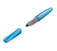 Pelikan Twist Frosted Blue, Penna Roller Sferografica Ergonomica, per Destrimani e Mancini, per Scuola e Ufficio, Punta M Indeformabile, 2 Cartucce KM Blu Incluse, Ricaricabile