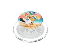 Pelikanugel salva pesce sulla spiaggia Andiamo to the Beach PopSockets PopGrip per MagSafe