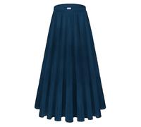 Pelimen Gonne pieghettate a vita alta da donna Abiti autunnali 2024 Elegante maxi gonna a trapezio fluida, Blu navale., S