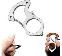 Pelinuar Car Key Buckle Self-protection Hook,2023 New Outdoor Stainless Steel Multi Function Key Chain,Portable Car Key Holder Keychain Self-protection Hook, Easy to Carry (Silver)