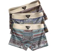 Pelinuar Empiricala - Boxer da uomo in cotone premium con design a righe retrò, biancheria intima traspirante e traspirante, confezione da boxer in cotone per uomo senza cuciture, Set E., 4XL