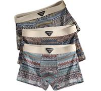 Pelinuar Empiricala - Boxer da uomo in cotone premium con design a righe retrò, biancheria intima traspirante e traspirante, confezione da boxer in cotone per uomo senza cuciture, Set C., XXL