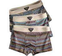 Pelinuar Empiricala - Boxer da uomo in cotone premium con design a righe retrò, biancheria intima traspirante e traspirante, confezione da boxer in cotone per uomo senza cuciture, Set A., XL