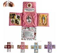 Pelinuar Handmade Pocket Devotional - Faith Edition, kit di preghiera da viaggio cattolico con croce, Compagno di preghiera compatto con scritture quotidiane, sacchetto pieghevole in tessuto a forma