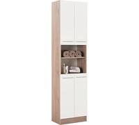 Pelipal 380 Rom Armadio Alto, Legno, Riproduzione Quercia Sanremo Terra Croce, 33,0 x 50,0 x 195,5 cm