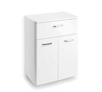 Pelipal Mobile da bagno Quickset 359 in bianco lucido, larghezza 53 cm | Mobile base con 2 ante, 1 cassetto e 1 ripiano