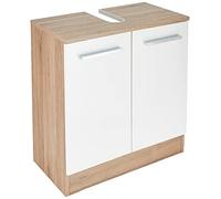 Pelipal Mobile lavabo Quickset 380 in bianco lucido/rovere Sanremo Terra, larghezza 60 cm, senza lavandino con 2 ante