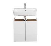 Pelipal Mobile sottolavabo Quickset 947 in bianco lucido/Rivera replica orizzontale, larghezza 60 cm, senza lavabo con 2 ante