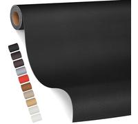 Pelle Adesiva per Riparazioni Autoadesivo, 100 x 200 cm Patch di Riparazione in Pelle,Ecopelle Adesiva per Divani, Sedili Auto, Mobili, Borse, Giacche （Nero）