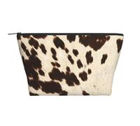 Pelle bovina marrone, Borsa da toilette Borsa per trucco Borsa per cosmetici Borsa da toilette da viaggio portatile