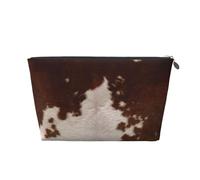 Pelle bovina rosso marrone, Borsa da toilette Borsa per trucco Borsa per cosmetici Borsa da toilette da viaggio portatile