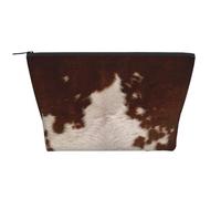Pelle bovina rosso marrone, Borsa da toilette Borsa per trucco Borsa per cosmetici Borsa da toilette da viaggio portatile
