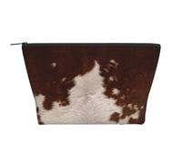 Pelle bovina rosso marrone, Borsa da toilette Borsa per trucco Borsa per cosmetici Borsa da toilette da viaggio portatile