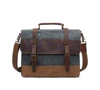 Pelle Canvas Business Briefcase Ufficio borse morti Messenger portatile 15,6 per gli uomini,Coral blue