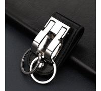 Pelle Cintura Fibbia Clip Portachiavi Auto Supporto Con 2 Acciaio Scatto Gancio