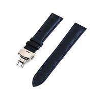 Pelle cinturini 12 24 millimetri universale di vigilanza del braccialetto cinturino fibbia a farfalla Steel Band fibbia della cinghia del polso + strumento, blu scuro 16mm