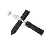 Pelle cinturini 12-24mm 22mm Guarda Cinturino Watch Band Doppia pressa automatica a farfalla Chiusura, 22mm