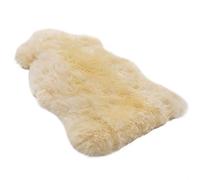 Pelle di agnello medico WERNER CHRIST BABY - pelle di pecora naturale non rasata (qualità tedesca), per neonati, decorativa, coprisedili, runner, tappeti. Lunghezza +/- 95 cm, beige-oro