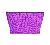 Pelle di alligatore di coccodrillo rosa, Borsa da toilette Borsa per trucco Borsa per cosmetici Borsa da toilette da viaggio portatile