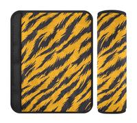 Pelle di animale leopardo giallo nero 2 pz copertura cintura di sicurezza carino arresto cintura di sicurezza taglio nel collo per borsa Protector para cinturón de carro