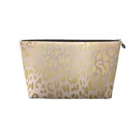 Pelle di animale leopardo in acciaio metallizzato oro rosa rosa, Borsa da toilette Borsa per trucco Borsa per cosmetici Borsa da toilette da viaggio portatile