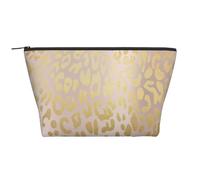 Pelle di animale leopardo in acciaio metallizzato oro rosa rosa, Borsa da toilette Borsa per trucco Borsa per cosmetici Borsa da toilette da viaggio portatile