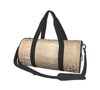 Pelle di animale leopardo in acciaio metallizzato oro rosa rosa, Borsone da viaggio di grande capacità Borsa rotonda Borsa da viaggio sportiva Borsa da viaggio Borsa da fitness