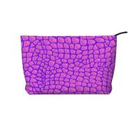 Pelle di coccodrillo rosa, Borsa per cosmetici in velluto a coste Borsa per il trucco Borsa da viaggio portatile