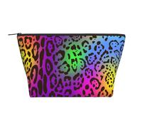 Pelle di giaguaro arcobaleno, Borsa da toilette Borsa per trucco Borsa per cosmetici Borsa da toilette da viaggio portatile