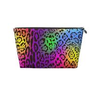 Pelle di giaguaro arcobaleno, Borsa da toilette Borsa per trucco Borsa per cosmetici Borsa da toilette da viaggio portatile