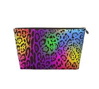 Pelle di giaguaro arcobaleno, Borsa per il trucco Borsa per cosmetici Borsa da toilette da viaggio portatile Borsa da toilette