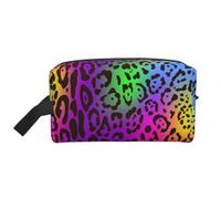 Pelle di giaguaro arcobaleno, Borsa per il trucco Borsa per cosmetici Borsa da viaggio portatile da viaggio Borsa per trucco Organizer