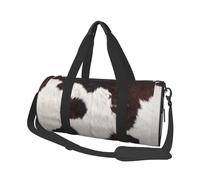 Pelle di mucca astratta Africa animale nero, Borsone da viaggio di grande capacità Borsa rotonda Borsa da viaggio sportiva Borsa da viaggio Borsa da fitness