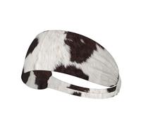 Pelle di mucca astratta Africa animale nero,Fascia elastica per capelli multiuso unisex, fascia antisudore sportiva