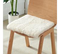 Pelle di Pecora Cuscino Sedile, Short Curly Wool Cuscino per Sedie Super Soft Car Copertura del Sedile Tappeti in Lana Naturale (Beige,Square 50 * 50cm(19.6 * 19.6 inch))