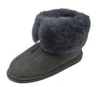 Pelle di Pecora Pantofole Unisex Scarpe Pelliccia Zip Alaska Grigio Traspirante