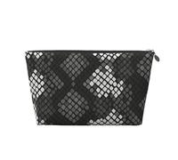 Pelle di serpente Nero Grigio Bianco, Borsa da toilette Borsa per trucco Borsa per cosmetici Borsa da toilette da viaggio portatile